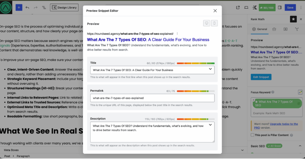 Adding a meta title and description as part of your On-Page SEO strategy
