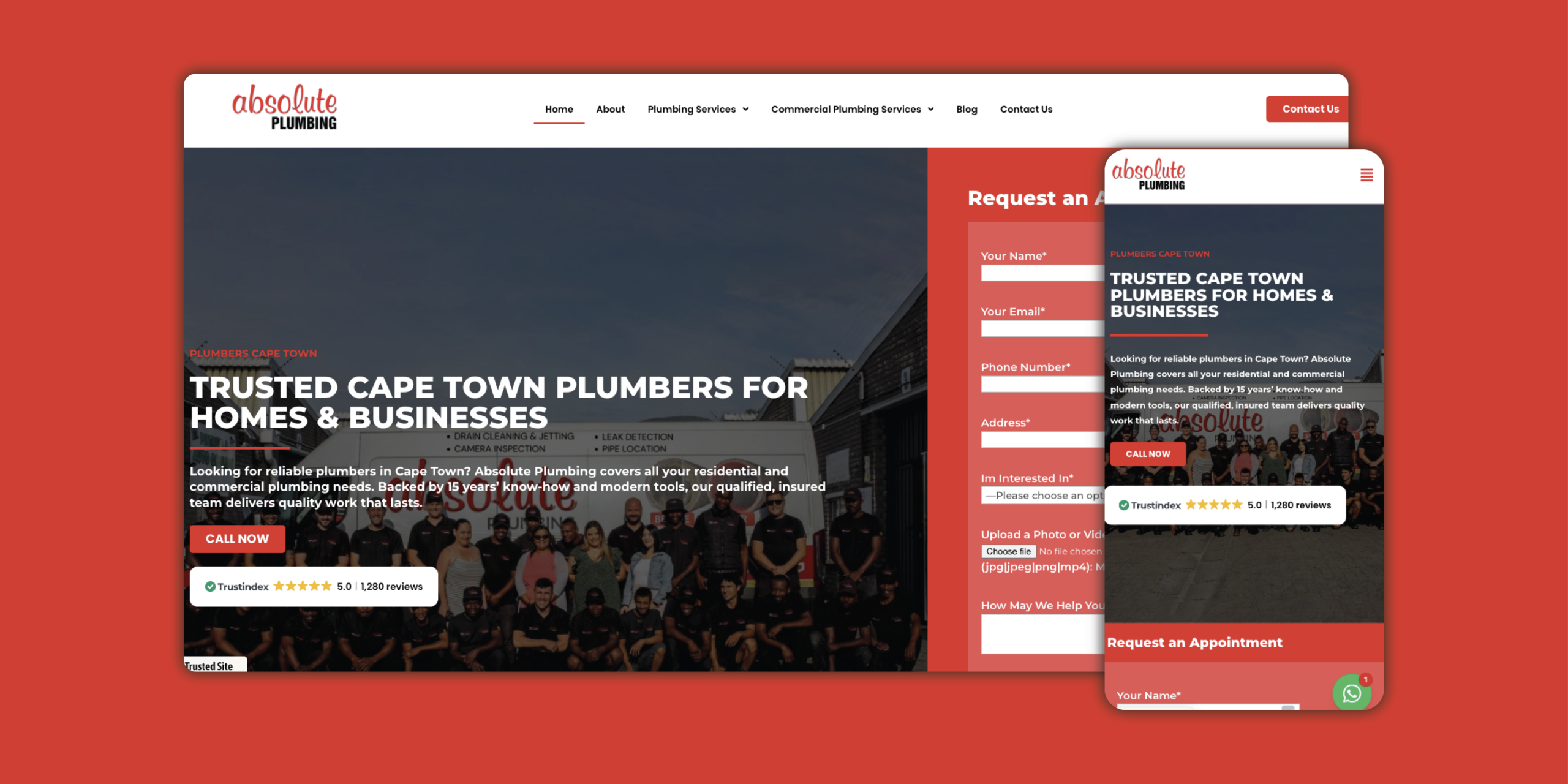 Absolute Plumbing Cape Town Digital Mockup
