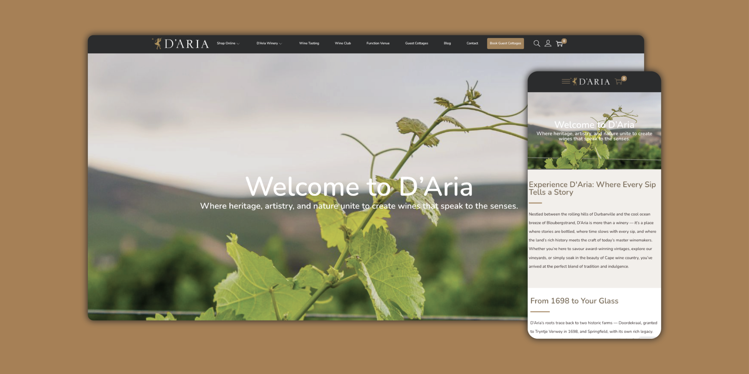 D'Aria Digital Mockup