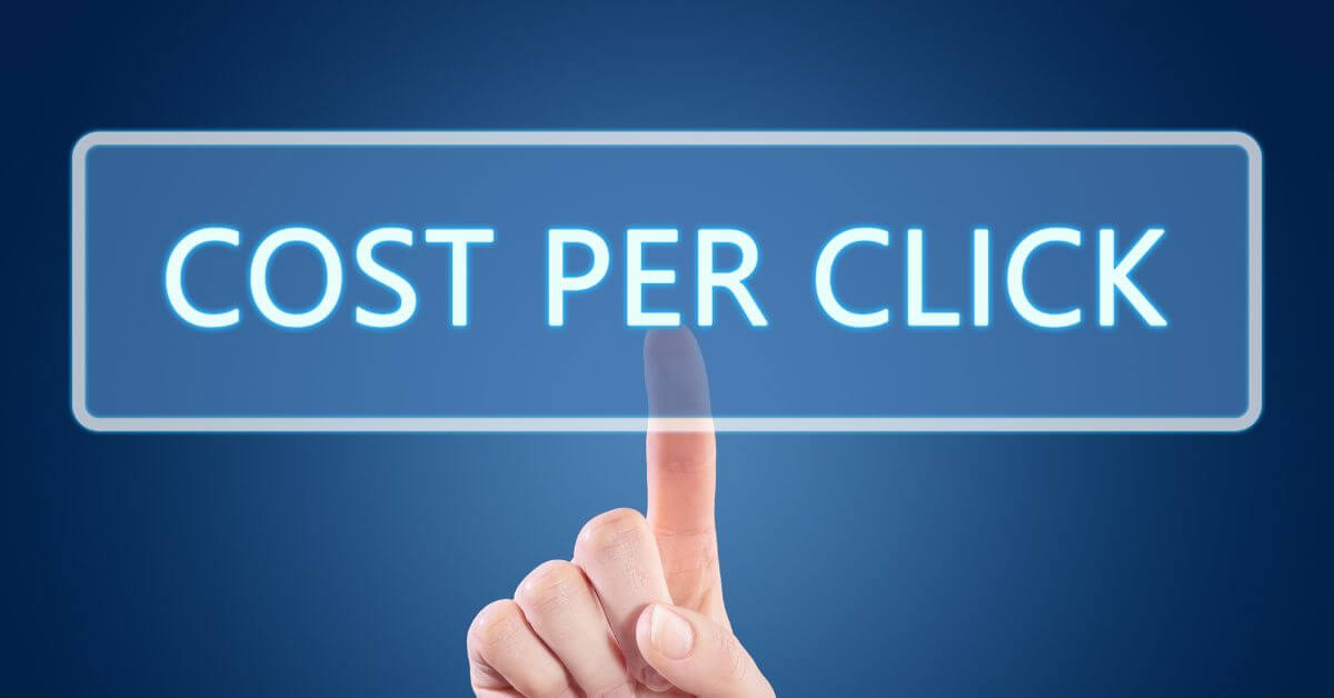 Persons finger pointing to Cost Per Click
