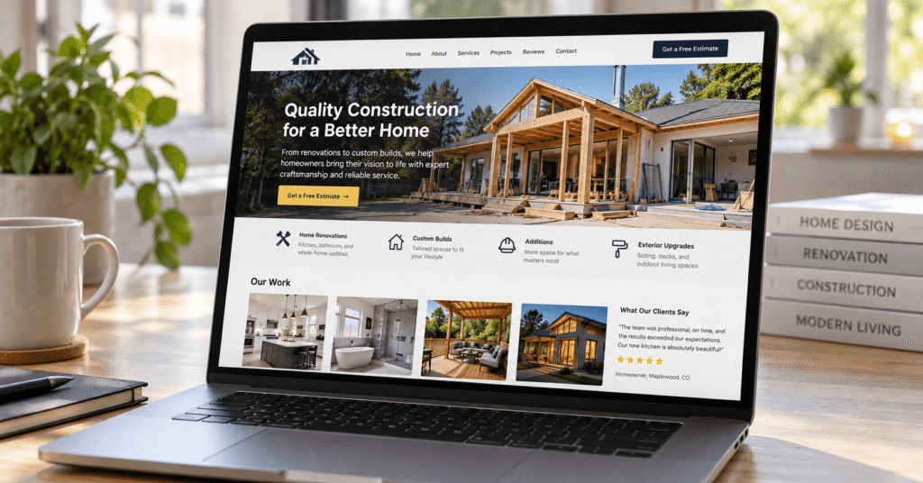 SEO optimised landing page for a building contractor